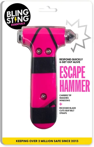 Vista 2 de Martillo de seguridad súper lindo, herramienta de martillo de escape automotriz de emergencia, cortador de cinturón de seguridad y herramienta