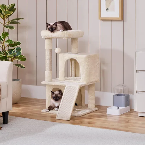 Vista 2 de Yaheetech Árbol para gatos para mascotas de interior, condominio en torre de 36 pulgadas con percha extragrande, postes rascadores, tabla, bola