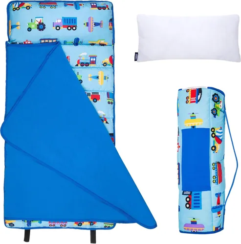 Vista 9 de Wildkin Tapete de microfibra para siesta de 43 pulgadas con almohada reutilizable para niños y niñas, ideal para guardería y preescolar, tapete