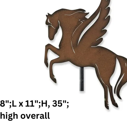 Vista 4 de SAGEFINDS Pegasus - Estaca de jardín Metal resistente a la intemperie Silueta decorativa de caballo Arte de patio y césped Decoración