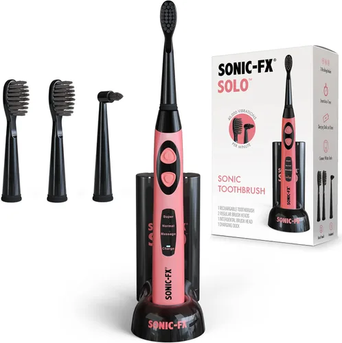 Vista 10 de Sonic-FX Solo - Cepillo de dientes eléctrico, 3 modos de cepillado, con temporizador automático inteligente, incluye 2 cabezales de cepillo
