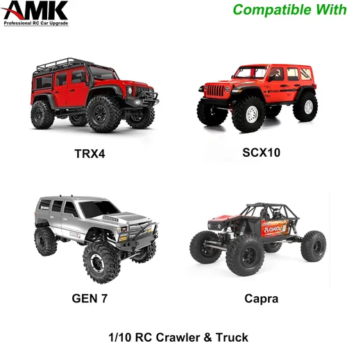 Vista 2 de AMK Eje de transmisión SCX10 con rayas separables de 2.677-9.016 in de acero inoxidable TRX4 para 1/10 RC Crawler Sportys Scalers GSPEED Axial Capra
