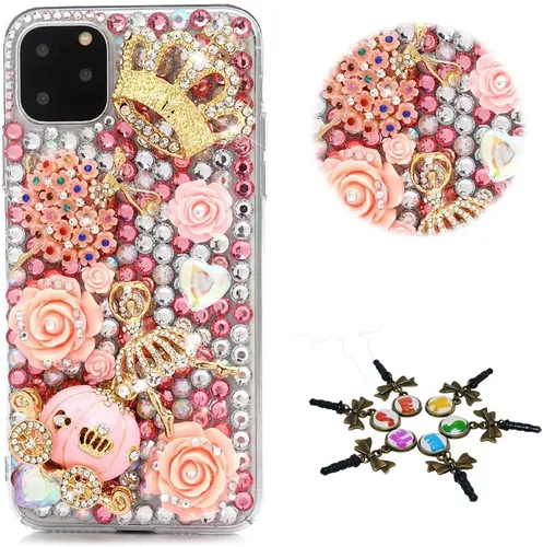 Vista 61 de STENES Sparkle - Funda para teléfono compatible con Samsung Galaxy Z Flip 2 5G, elegante, hecha a mano con diamantes de imitación, diseño de ballet