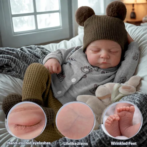 Vista 3 de BABESIDE Muñecas de bebé Reborn realistas Noah, niño, 20 pulgadas, cuerpo completo de vinilo suave, muñeca de bebé realista, muñeca de bebé