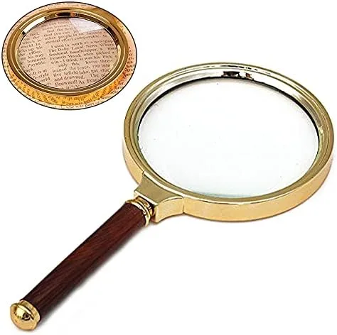 Vista 2 de OriGlam Lupa de mano con mango de lupa 5X para lectura de libros, monedas, mapas, crucigramas