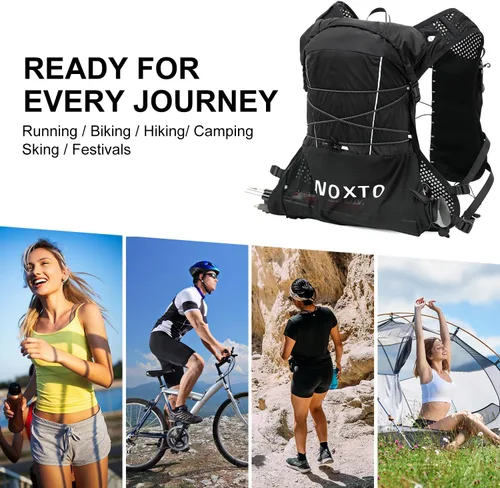 Vista 8 de IX INOXTO Running Vest Hydration Backpack, Lightweight Running Backpack Hydration Pack with 1.6L Water Bladder Daypack for Trail Running Hiking