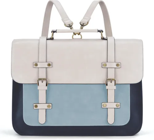 Vista 8 de ECOSUSI Bolsa de mensajero de cuero vegano para mujer, maletín de moda, bolso de mano para computadora