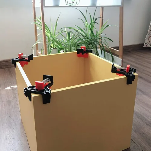 Vista 4 de Abrazadera de esquina de 90 grados, paquete de 4 abrazaderas ajustables de ángulo recto con resorte de un solo mango, herramienta de abrazadera