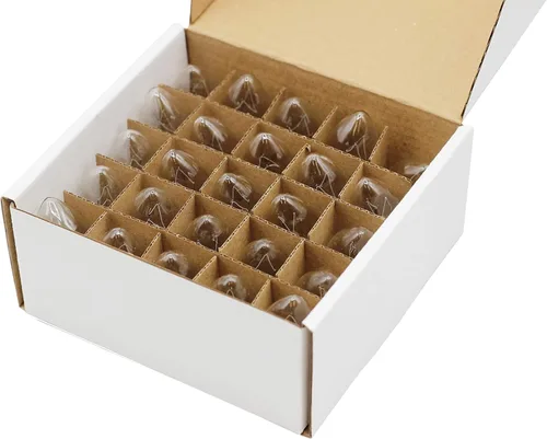 Vista 3 de Creative Hobbies® Caja de 25 bombillas parpadeantes transparentes, base de candelabro C7, parpadeo aleatorio, ideal para luces nocturnas y cuerdas