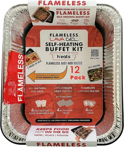 Vista 10 de Calentadores de alimentos sin llama (paquete de 6) – Almohadillas desechables para mantener los alimentos calientes – Calentadores de sartén