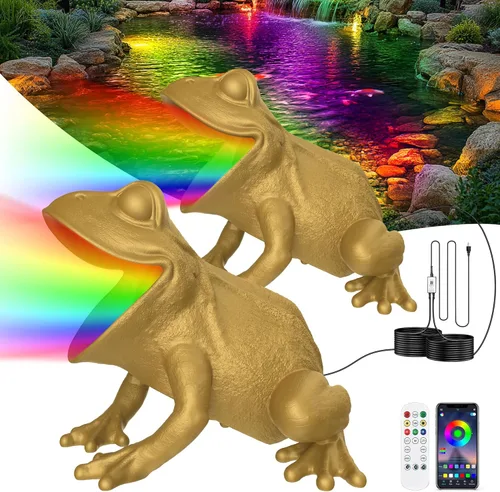 Vista 13 de Luz de estanque RGB con aplicación, luces de fuente de rana de 6 W con transformador de 12 V, luces de estanque subacuáticas impermeables IP68