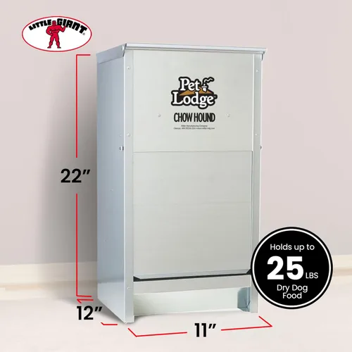 Vista 3 de Little Giant Chow Hound - Comedero automático automático para perros de calibre pesado de acero para interiores y exteriores, capacidad de 25