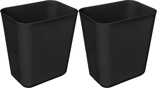 Nipogear Basurero eficiente de 3 galones, se adapta debajo del escritorio, cocina, hogar, oficina (negro, 3 galones, 2 unidades)
