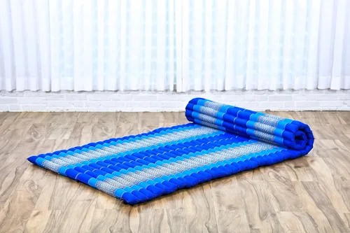 Vista 111 de Leewadee colchón tailandés enrollable para cama de invitados, tapete de yoga, para masaje tailandés, ecológico, orgánico y natural.