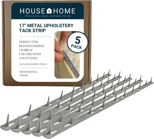 House2Home Tiras metálicas para tapicería de 17 pulgadas, suministros de tapicería de tela para muebles, sofá, silla y sofá, incluye instrucciones
