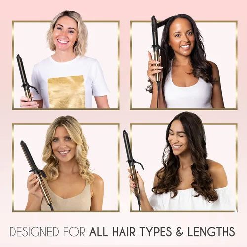 Vista 5 de ELLA BELLA® Rizador de pelo profesional de 1 pulgada • Rizador de pelo profesional • Varita rizadora • Plancha rizadora de cerámica • Transforma tu