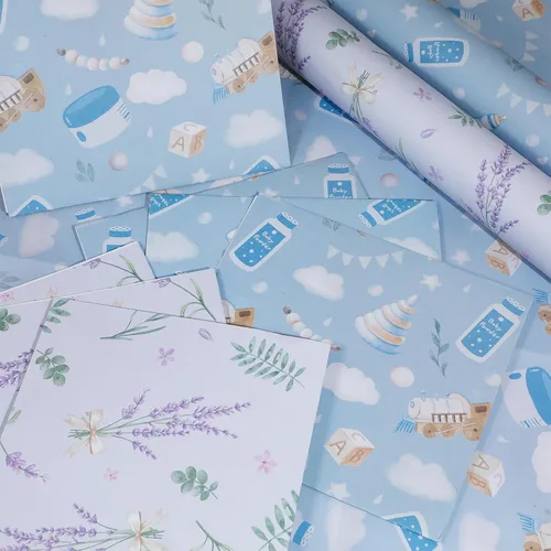 Vista 6 de SCENTORINI Revestimientos para cajones para tocador, 6 hojas de lavanda + 6 hojas de forro de cajón con aroma a polvo de bebé, forro de papel