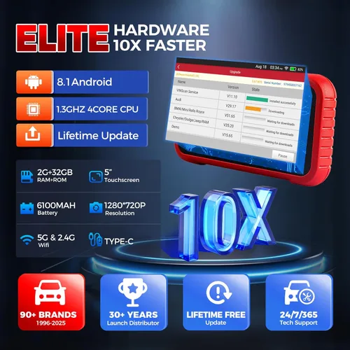 Vista 8 de Escáner LAUNCH OBD2 actualizado 2026 CRP123E V3.0 Elite, herramienta de diagnóstico para motor, ABS, SRS, AT, con 7 reinicios