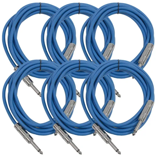 Vista 23 de Seismic Audio SASTSX-10Red-6PK 10 pies TS de 1/4 de pulgada, cable para guitarra, instrumento o parche, color rojo