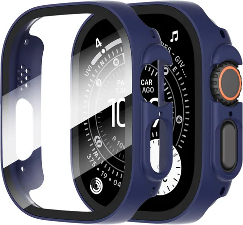 Vista 33 de Diruite Juego de 2 fundas para Apple Watch Series 3/2/1 de 38mm, protector de pantalla de vidrio templado ultradelgado de todo alrededor para iWatch