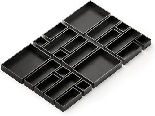 SpaceAid Juego de 21 Piezas Organizador de Cajones de Bambú Cajas de Almacenamiento, Bandeja de Madera Organizadores de Cajón Multiuso Contenedores
