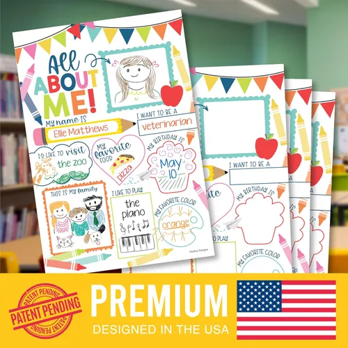 Vista 3 de Hadley Designs Pósteres All About Me Primaria - 20 Pósteres Estrella de la Semana, Pósteres All About Me Preescolar y Jardín de Infantes, Póster