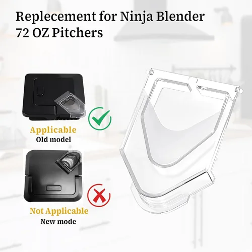 Vista 6 de Tapa de repuesto para licuadora Ninja, piezas de repuesto para licuadora Ninja Blender de 72 onzas, compatibles con NJ600-NJ602, BL500-BL781