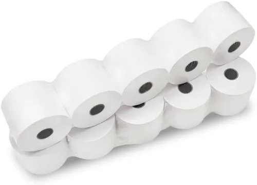 Vista 4 de (50 rollos) 2 1/4 x 150 pies Máquina de adición blanca Rollos de papel de cinta de papel premium de una capa para registro/máquina