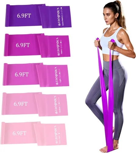 Vista 9 de 5 Pcs Professional Resistance Bands. Latex-Free, Elastic Band, Work Out Bands, Stretch Bands for Working Out Women or Men, Exercise Bands Set for