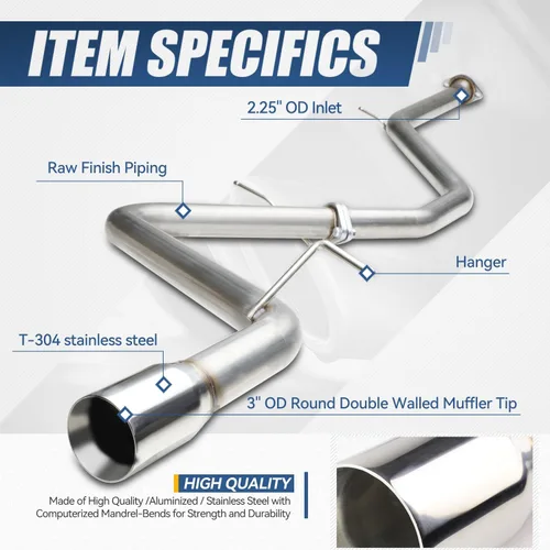 Vista 2 de Auto Dynasty Sistema de escape redondo de doble pared con punta de silenciador Catback de 3 pulgadas compatible con Scion Corolla iM 16-18