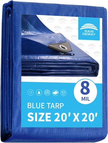 Vista 10 de RAINDEWAY Lona pequeña negra de 3x3 pies (paquete de 2), resistente a los rayos UV, lonas polivalentes de resistencia media impermeables, lona