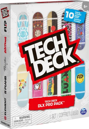 Vista 8 de TECH DECK DLX Pro - Paquete de 10 patinetas para dedos, mini patinetas coleccionables con gráficos auténticos de patinaje, juego de juguetes