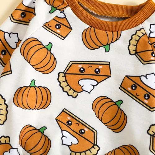 Vista 7 de sshybmne Conjunto de sudadera de calabaza floral para niña de Halloween, conjunto de pantalones largos, ropa de otoño e invierno