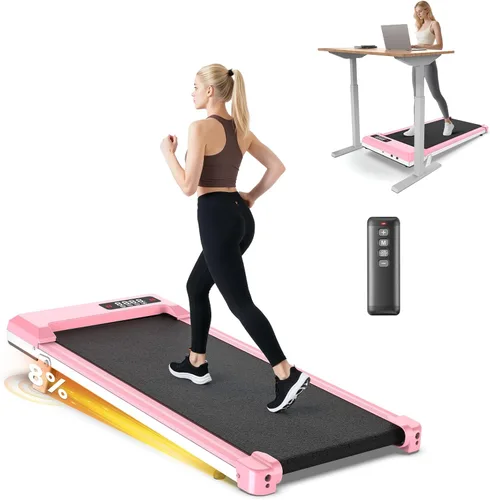 Vista 11 de Walking Pad Treadmill with Handle Bar,Walking Pad with Incline 8%,2.5HP Quiet Under Desk 320 lbs 2 in 1Treadmills for Home Office,Compact Foldable