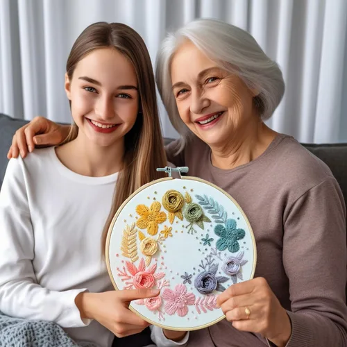 Vista 6 de Kit de bordado, paquete de 3 piezas de bordado para principiantes, aprende paso a paso 22 puntadas diferentes de instrucciones y video, patrones