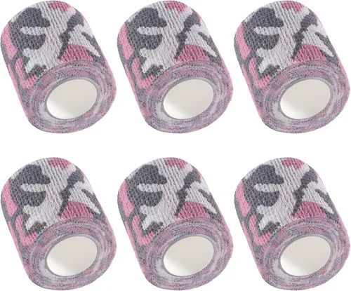 Vista 27 de IndigoCase Paquete de 6 vendajes autoadhesivos de 2 pulgadas, paquete variado de vendajes de color negro, cinta de agarre elástica, envolturas