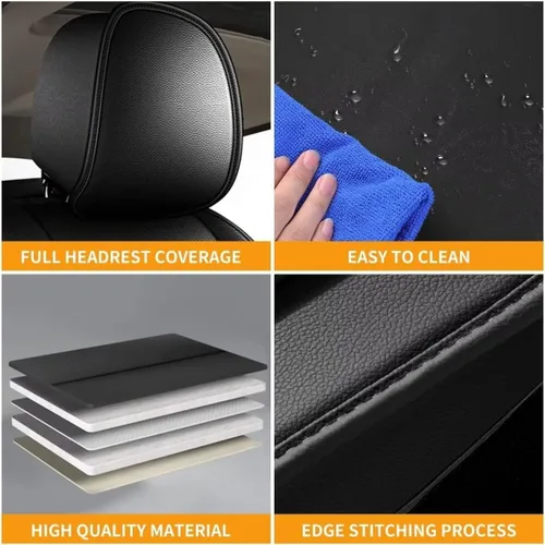 Vista 152 de Fundas de asiento para Toyota 4runner 2003-2025, fundas de asiento de automóvil de cuero impermeables, resistentes a los arañazos, fáciles