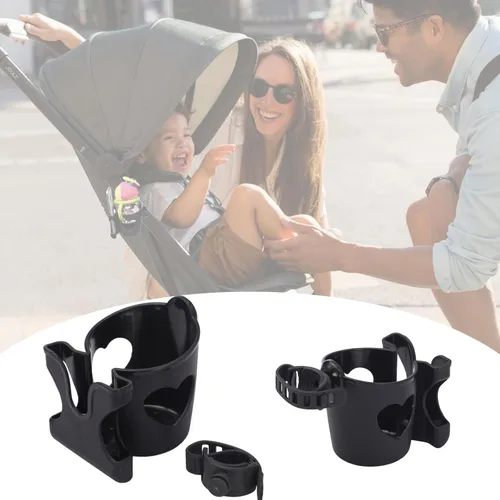 Vista 8 de Portavasos para caminante, portavasos para silla de ruedas para botella de bicicleta, soporte para taza de cochecito con abrazadera para bicicleta