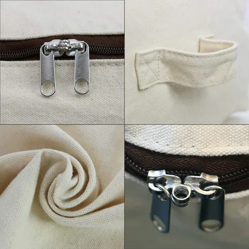 Vista 3 de 2 bolsas de almacenamiento de lona, 12 onzas gruesas, suaves, transpirables, para ropa de cama, edredones, almohadas, mantas, ropa, 25.6 x 18.5 x