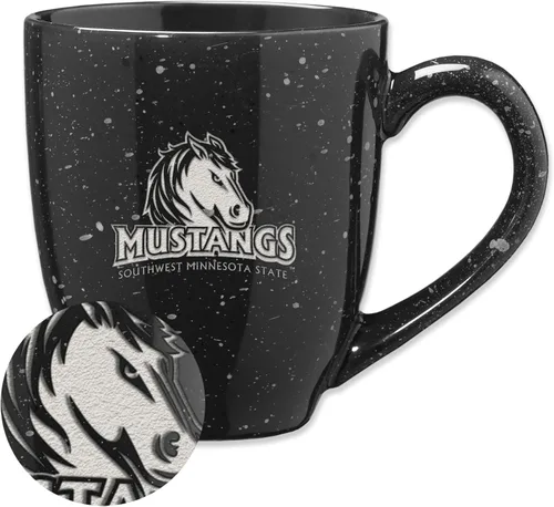 Vista 53 de Rico Industries NCAA Saint Joseph's (PA) Hawks Logo Principal Color Marrón 16 oz Logotipo del Equipo de Color Láser Grabado en Cerámica Moteada Taza