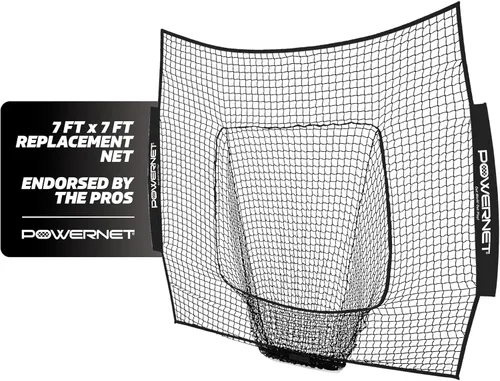 Vista 27 de PowerNet 7x7 FT Baseball & Softball Net Replacement Parts, Replace 7x7 FT Frame, Net Only or Carry Bag, Metal Frame and Fiberglass Poles, Durable