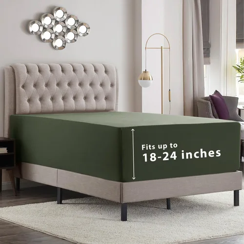 Vista 37 de Empyrean - Sábana bajera de bolsillo extraprofundo, suave, para colchón de 18 a 24 pulgadas, prémium, con correas en las esquinas