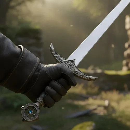 Vista 8 de SZCO Espada medieval Earl of Huntington de 33 pulgadas, réplica de espada histórica de caballero con hoja de espejo de espada de acero inoxidable