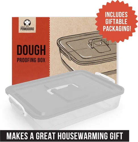 Vista 7 de Chef Pomodoro Caja de Fermentación para Masa de Pizza, 14 x 11 Pulgadas, Contenedor de Masa de Pizza, Cabe 4-6 Bolas de Masa, Bandeja Doméstica