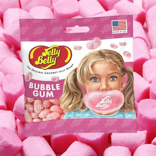 Vista 6 de Needzo Jelly Bean Pink Bubble Gum - Gomitas con sabor a chicle, caramelos masticables de tamaño bocado para compartir, recuerdos de fiesta de dulces
