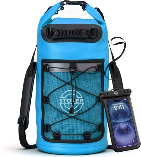 Vista 9 de STOVER 5/10/25/30/40/55L Waterproof Dry Bag- Roll-Top Backpack w/Phone Case- Kayaking, Hiking, Camping, Boating- Men/Women