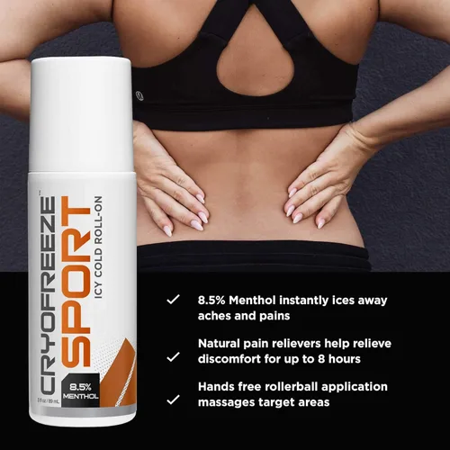 Vista 6 de OMAX CryoFreeze Mentol Roll On, artritis, espalda, músculos y articulaciones, fabricado en Estados Unidos (3 onzas líquidas)
