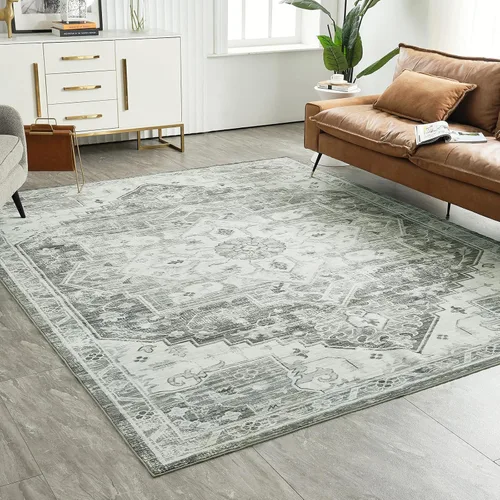 Vista 22 de Auemtyn Alfombra lavable de 6 x 9, moderna, abstracta, suave, delgada, antideslizante, para interiores, para sala de estar, dormitorio, comedor