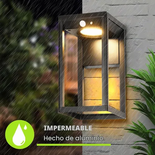 Vista 5 de Lámpara solar de pared para exteriores, impermeable, con sensor de movimiento
