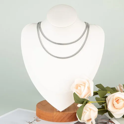 Vista 7 de YOUBEIYEE Cadena de plata a granel, suministros para hacer joyas, cadena de eslabones de acero inoxidable 304 para collar, pulsera, bricolaje